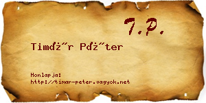 Timár Péter névjegykártya