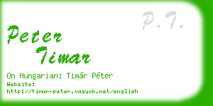 peter timar business card